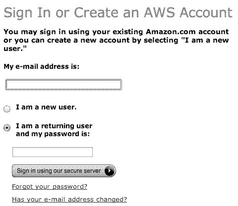 Amazon's Old Login Screen