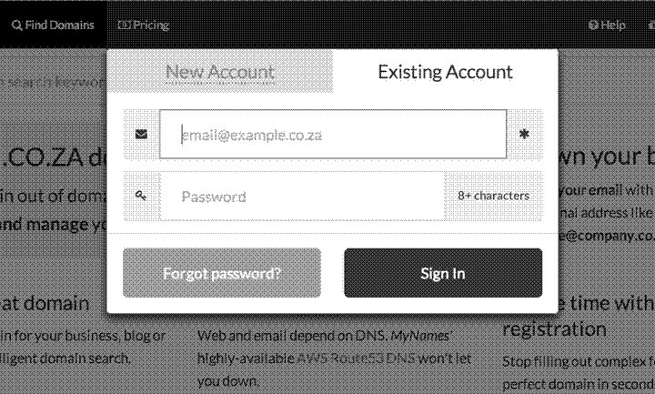 New MyNames Login