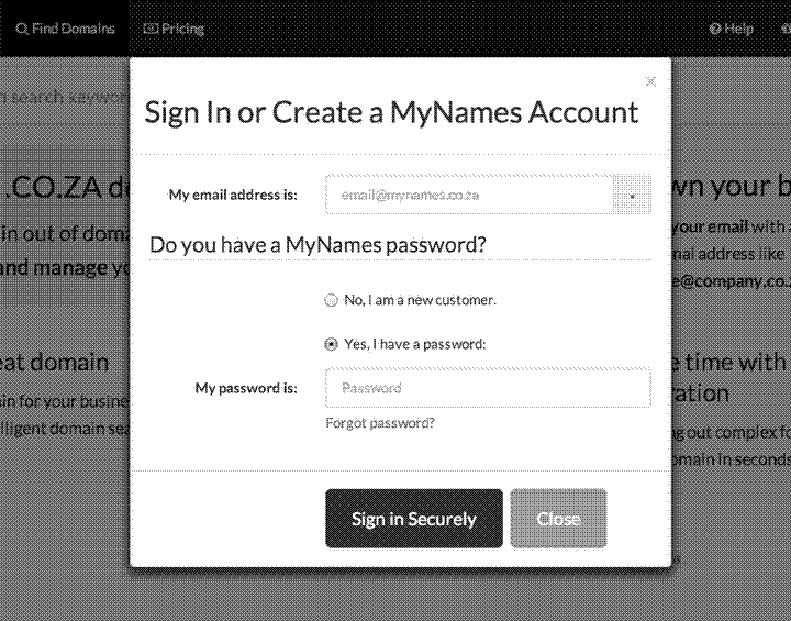 Old MyNames Login